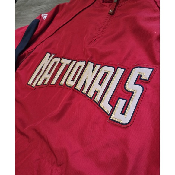 Majestic Cool Base Washington Nationals 1/4 Zip Pullover Windbreaker Men's XL - Picture 5 of 13